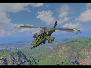 AH-64 Apache Helicopter Attack on Pillager Castle | Minecraft Warium Mod |