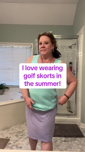 These 20” golf skorts are so comfortable and are gonna be fantastic in the summer. They have pockets. I’m 5’3” and an XL. I used their chart for size. These skirts come down a little past my knee. These will be perfect for work or fun. #summerskirt #skirts #skorts @Real Essentials Apparel