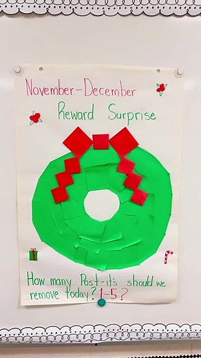 Hey teachers! Looking for a fun way to motivate your students and encourage great behavior as we count down to break? Try this holiday wreath idea! 🌟 Add exciting rewards behind each sticky note, and reveal them gradually as behavior improves. PS. Prodigy time is always a great reward! Kids love it, and they’re learning at the same time! 😉🙌 [ 📷 - @one.bright.crayon on IG] #BehaviorIncentive #ClassroomManagement #TeacherTips #FYP #TeacherFYP