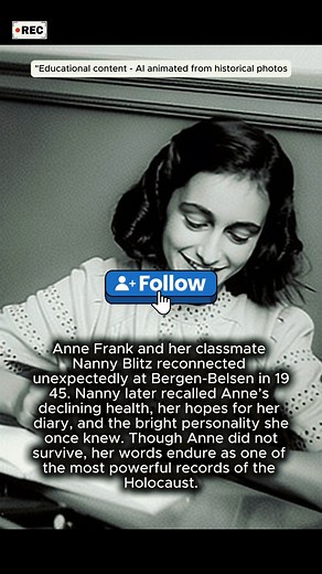 94K views · 2.8K reactions | Anne Frank and her classmate Nanny Blitz reconnected unexpectedly at Bergen-Belsen in 1945 AI interpretation video for educational purpose only | Wonder Web | Facebook