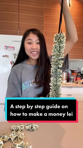A guide on how to make a money lei for your celebrant #moneytok #moneylei #moneygifts #moneygiftideas