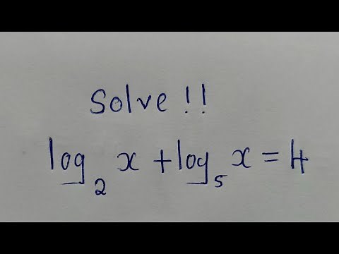 Solve logarithmic equation with different bases | log_2(x) + log_5(x)= 4.