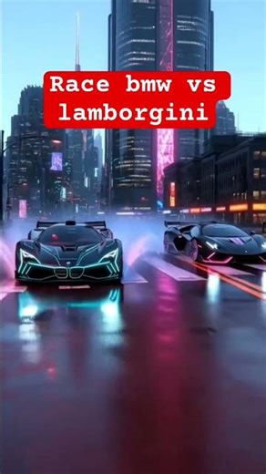 Ai car race bmw vs lamborghini #foryou #automobile #raceday #goviralshorts #goviral