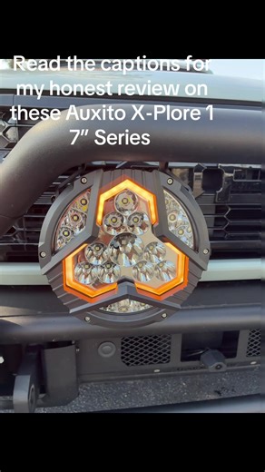 I recently installed the Auxito Off-Road X-Plore 1 7” Series Pods on my Ford Bronco, and I couldn’t be happier with the upgrade. First off, the build quality is impressive. They feel extremely durable and well made, perfect for off-road adventures but still sleek enough to look great cruising around town. The light output is incredibly bright and clear, exactly what you want when visibility really matters. One of my favorite features is the amber DLR lights. They add such a bold, aggressive look