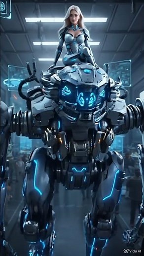 Not Human, But She Shops in Style on a Tech Monster 🤖🛍️#女機器人影片 #未來時尚 #科幻短片 #RobotLife #robotgirl