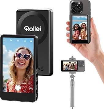 Rollei Easy Creator Selfie Monitor 3,97" Smartphone Rückkamera Magnetisch Vlog Bildschirm für iPhone und Android für TikTok Live Streaming Smartphone-Vlog-Selfie-Monitor-Bildschirm