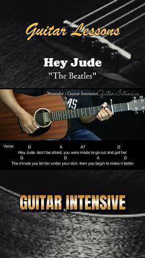Hey Jude - The Beatles - Guitar Chords & Strumming Pattern #heyjude #thebeatles #guitarintensive #karaoke #chordgitar #acoustic #acousticcover #guitarchords | Guitar Intensive