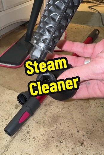 Using a steam cleaner for yucky stone floors #deepcleaningvideos #housecleaner #satisfyingcleaning #satisfyingvideo #steamcleaning