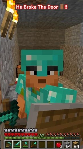 {Minecraft Hardcore Survival Gameplay} A Zombie Breaks Door 🚪!!