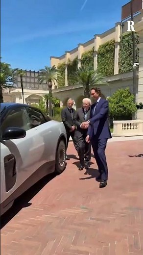 The new Ferrari Luce at the Quirinale Palace with President Mattarella