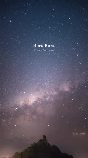Stargazing in Bora Bora: Mount Otemanu Under the Milky Way