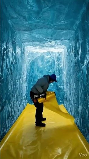 Secret MAN CAVE inside an Antarctic Glacier! 🥶🔥 I carved a home in the ice (Timelapse)
