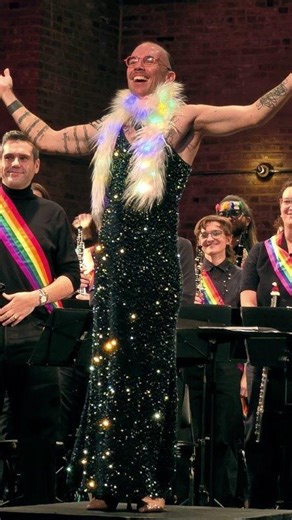 The Queer Big Apple Corps on Instagram: "Even the first snow of the season couldn’t stop us from having a fabulous time this weekend at our “To NYC With ❤️” Symphonic Band concerts at @symphonyspace 🗽 From Broadway to jazz, pop, classical, and beyond, we shared the sounds of our beloved home city with our adoring audiences. Here are just a few of the many looks served by director @hencoespag - a huge thank you to him, assistant conductor Royden Ringer, outgoing concertmaster Ron Rivers, composi