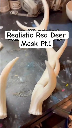 Making a Red Deer Mask!🦌|Pt.1#therian #therianmask #realistic #theriangear #catmask #furry #deer