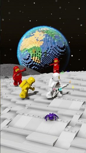 LEGO Worlds - Playing the Guitar on the Beautiful LEGO Space / Moon [The Classic Space Pack DLC]