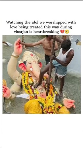 We welcome Bappa with love, so let’s give Him a loving farewell too ❤️ #ganesh #respect #love #sad