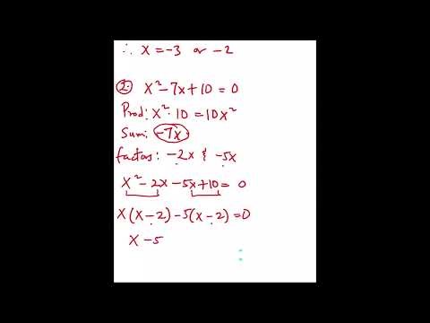 Quadratic Equation - Factorization Method