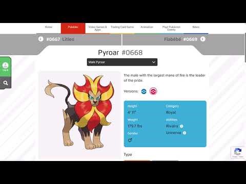 Pokémon Year Cycle - Day 668: Pyroar (Official Pokédex)