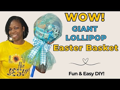DIY Jumbo Lollipop Easter Basket. You won’t believe this! Easy & Simple, Step-by-step tutorial. #diy