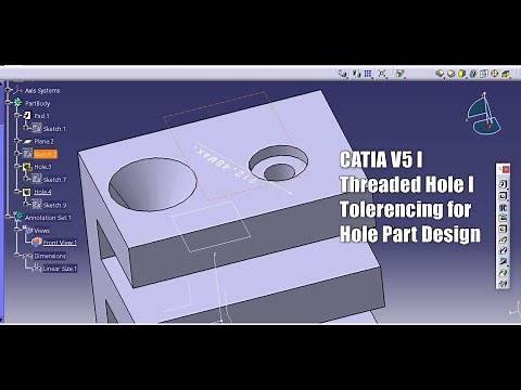 CATIA V5 I Threaded Hole in Part Design I Tolerancing for Hole