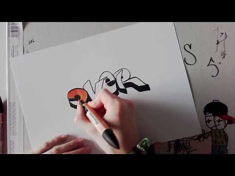 TUTO : GRAFFITI POUR DEBUTANT : graffiti facile sur papier pour les débutants // SANE GRAFF