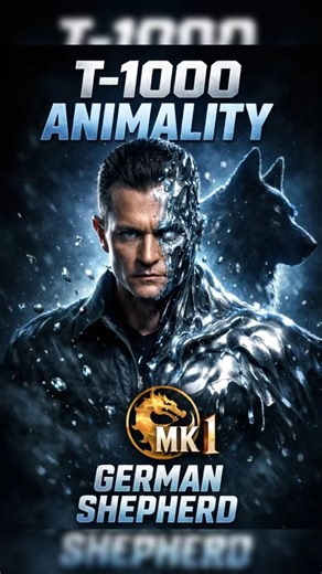 T-1000 German Shepherd Animality 🐺 | MK1 #mk1 #short #gaming