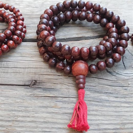 Red Sandalwood Buddhist Mala, Red Sandalwood Necklace, Mala Necklace, Yoga Gifts, Statement Necklace, 108 Mala Beads, Japa Mala - Etsy