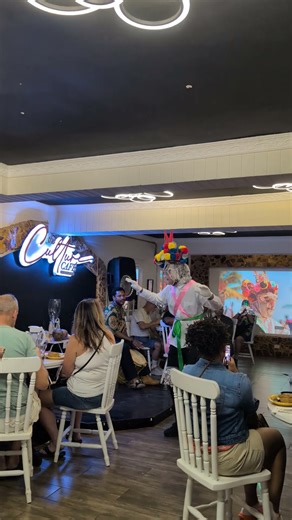 Jonkunu dancer at Culture Cafe in Belize