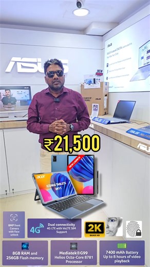 Thechennaicomputers Chennai on Instagram: "TAB ACER 2K | 256GB | 8GB RAM | 11.5" 2K SCREEN | 7400MAH BATTERY | KEYBOARD | STYLUS PEN | LIMITED STOCK @ 21500/- NETT CALL 9150020047 | 8015090003 | 7550030035 Acer Iconia Tab iM11-12M | 11.45” 60 Hz IPS Display, 450 nits, 8GB RAM + 256GB storage, 16MP Rear + 8MP Front Camera, Fingerprint Reader, Wi-Fi + 4G LTE(Calling), Android 14,BT 5.2, Slim Metal Body, Blue + Stylus Pen + Keyboard Ref. ZT.T01SI.00Y *@ 21,499/-* ASUS AIO V440VAB-KWPC001WS 23.8" /