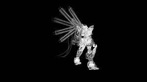 Download Space combat robot wireframe for free