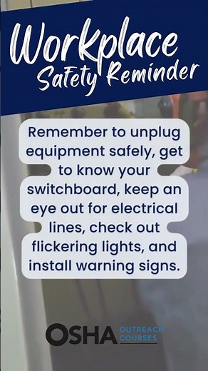 Electrical Safety Tip | Workplace Safety Reminder #electricalsafety #workersafety #safetytips