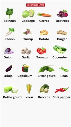 Vegetables Name in English | Vegetable Names with Pictures | Learn Vegetables for Kids & Beginners