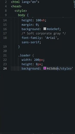 Professional Inline CSS Loading Bar in 60 Seconds! 📊