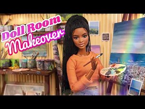 Doll Room Makeover : Mini Art Studio | DIY Dollhouse Crafts | Mini Brands