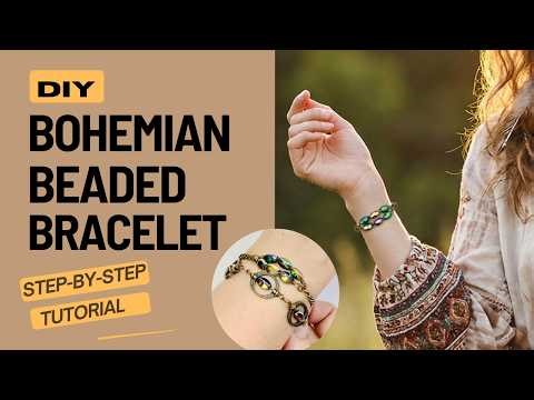 Learn How To Make Handmade Bronze Beaded Boho Bracelet Tutorial