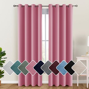 Lux Decor Blackout Curtains Set of 2 for Living Room, Thermal Insulated Bedroom Drapes, Noise-Reducing & Light Blocking Curtains, 42"x84" Pink