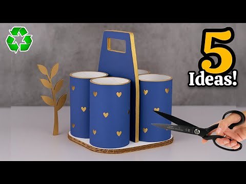Cardboard Magic: 5 Transform Rolls & Boxes into Elegant Home Decor | DIY Upcycling Ideas