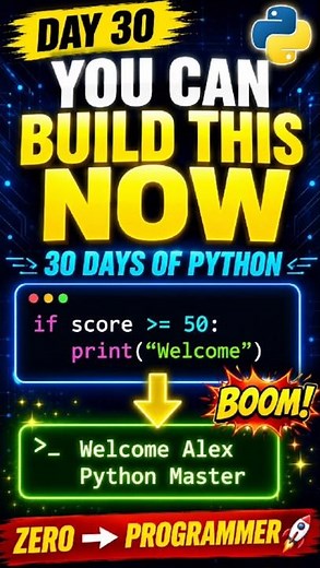 📝 Day 30 Learning Python— You Can Build This Now! 🎉 #Python #LearnPython #PythonForBeginners