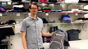 Philip shows step-by-step how to press a rhinestone transfer onto a backpack pocket! . . . . . . . #sparkle #beyourownboss #smallbusinesstips #custommade #CustomizedMerch | The Rhinestone World