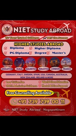 📚🎓​Dreaming of a world-class education? NIET Study Abroad is here to make it happen! 739 739 00 11