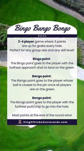 Bingo Bango Bongo Rules Sheet | Golf Game for Any Skill Level ⛳️ #golf #golfgame #KingofClubs