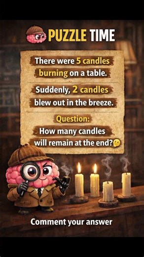 🧠 Candle Puzzle Challenge #riddle #wordpuzzlegame #brainteaser #riddlejourney #mindgame