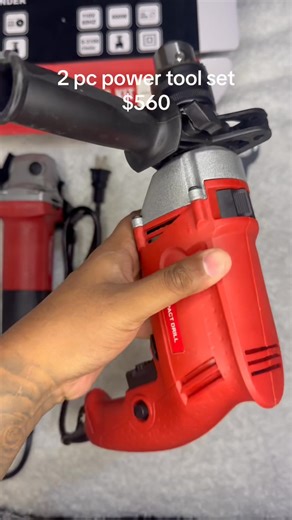 ⚒️2 pc Power tool set •Durable •A must have in every DIY project or job site Angle grinder •710W •0-8500 r/min •Spindle lock button Impact drill • 1/2” metal chuck •600W •Hammer/screw function 🚚Delivery available 📲Call or WhatsApp (868) 331-1361 | Empire Clothing