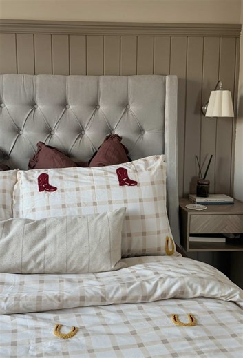 neutral western 🤎🤠🌾🧺 obsessed with our new bedding set from @George At Asda | AD @Social Tip #cowgirl #western #westernhome #fyp
