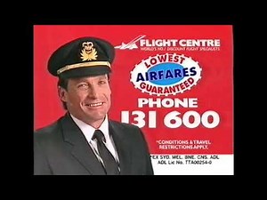 Australian Flight Centre TV commercial ad 2001 feat Colin Handley