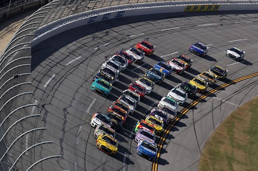 What is the controversial double yellow line rule in NASCAR?