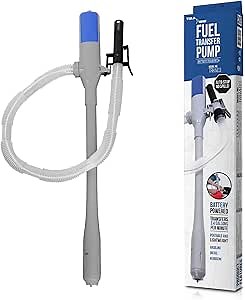 TERA PUMP Battery Powered Gas Transfer Pump With Auto-Stop System, AA Battery Powered Liquid Transfer Pmp (Batteries NOT Included)