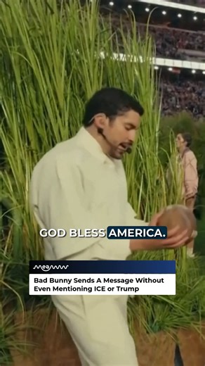 MEAWW on Instagram: "During his historic Super Bowl 60 halftime show, Bad Bunny closed his set with a powerful message of unity and cultural pride. #BadBunny #SuperBowlHalftime #SuperBowl2026 #Unity #CulturalPride #GodBlessAmerica"