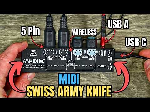 PORTABLE & COMPACT MIDI Interface w/Wireless - H4MIDI WC by CME Pro