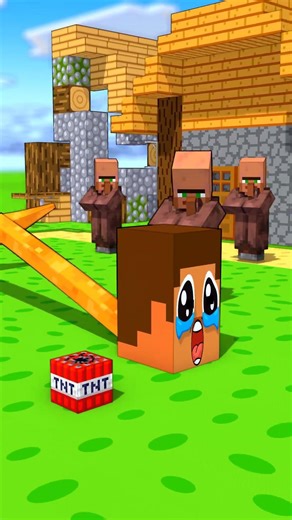 Steve Gun Saves the Village from Zombie-Gun - Minecraft Animation #shorts